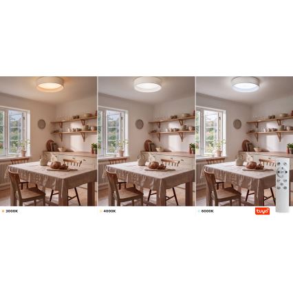 Brilagi - Lampada da soffitto dimmerabile VELVET SMARTIX STARS LED/36W/230V 3000–6000K Ø 55 cm bianco Wi‑Fi Tuya Beacon + telecomando