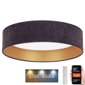 Brilagi - Plafoniera LED dimmerabile VELVET SMART LED/24W/230V d. 45 cm 2700-6500K Wi-Fi Tuya grigio/oro+ telecomando