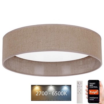 Brilagi - Plafoniera LED dimmerabile VELVET SMART LED/24W/230V d. 45 cm 2700-6500K Wi-Fi Tuya marrone + telecomando