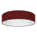 Brilagi - Plafoniera LED dimmerabile VELVET SMARTIX LED/36W/230V 3000-6000K Ø 55 cm bordeaux Wi-Fi Tuya Beacon + telecomando