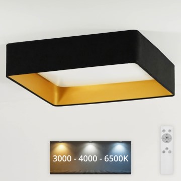 Brilagi - Plafoniera LED dimmerabile VELVET SQUARE LED/24W/230V 43x43 cm 3000/4000/6500K + telecomando nero