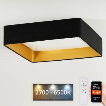 Brilagi - Plafoniera LED dimmerabile VELVET SQUARE SMART LED/36W/230V 60x60 cm 2700-6500K Wi-Fi Tuya + telecomando nero