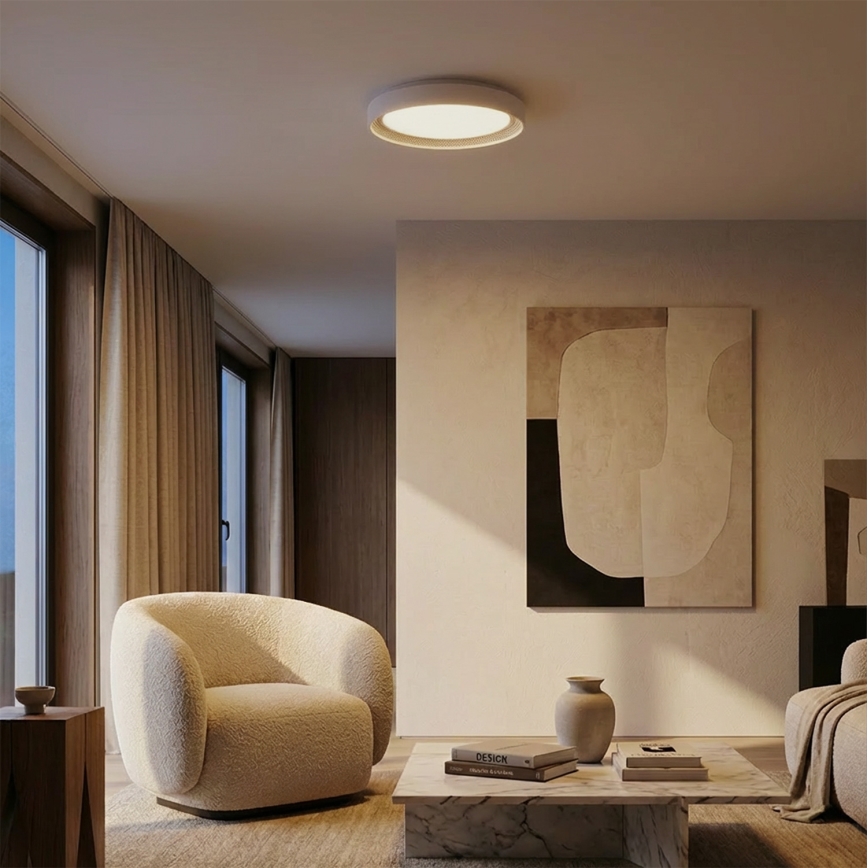 Brilagi - Plafoniera dimmerabile a LED WALDO LED/48W/230V 3000-6500K Ø 40 cm bianco/argento + telecomando
