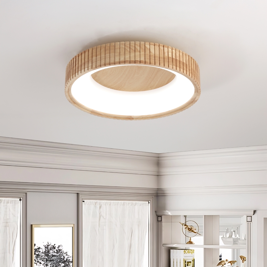 Brilagi - Plafoniera LED FALCON WOOD MODERN LED/30W/230V 3000/4000/6000K Ø 45 cm in legno