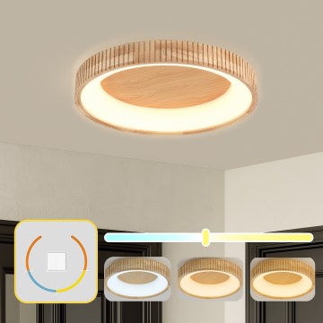 Brilagi - Plafoniera LED FALCON WOOD MODERN LED/40W/230V 3000/4000/6000K Ø 60 cm legno