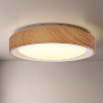 Brilagi - Plafoniera LED FLOCO LED/24W/230V Ø 30 cm, finitura legno/bianco