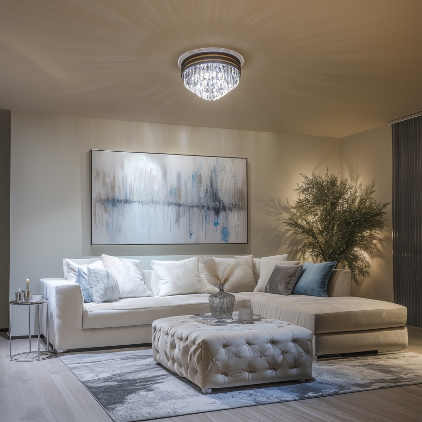 Brilagi - Plafoniera LED in cristallo VELURE 5xE14/40W/230V Ø 46 cm nera