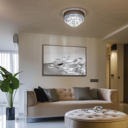 Brilagi - Plafoniera LED in cristallo VELURE 5xE14/40W/230V Ø 46 cm nera