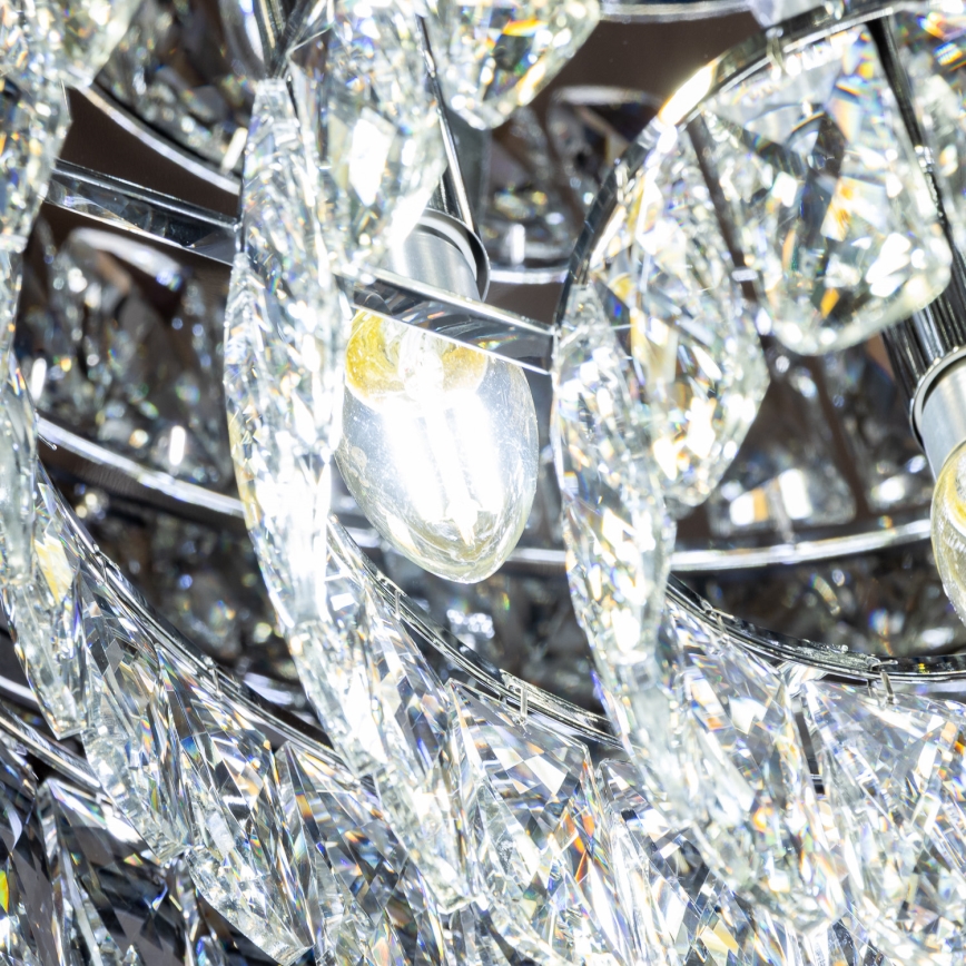 Brilagi - Plafoniera LED in cristallo VELURE 5xE14/40W/230V Ø 46 cm nera