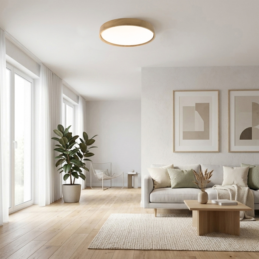 Brilagi - Plafoniera LED MANAROLA PLAIN LED/36W/230V 3000K Ø 48 cm rovere