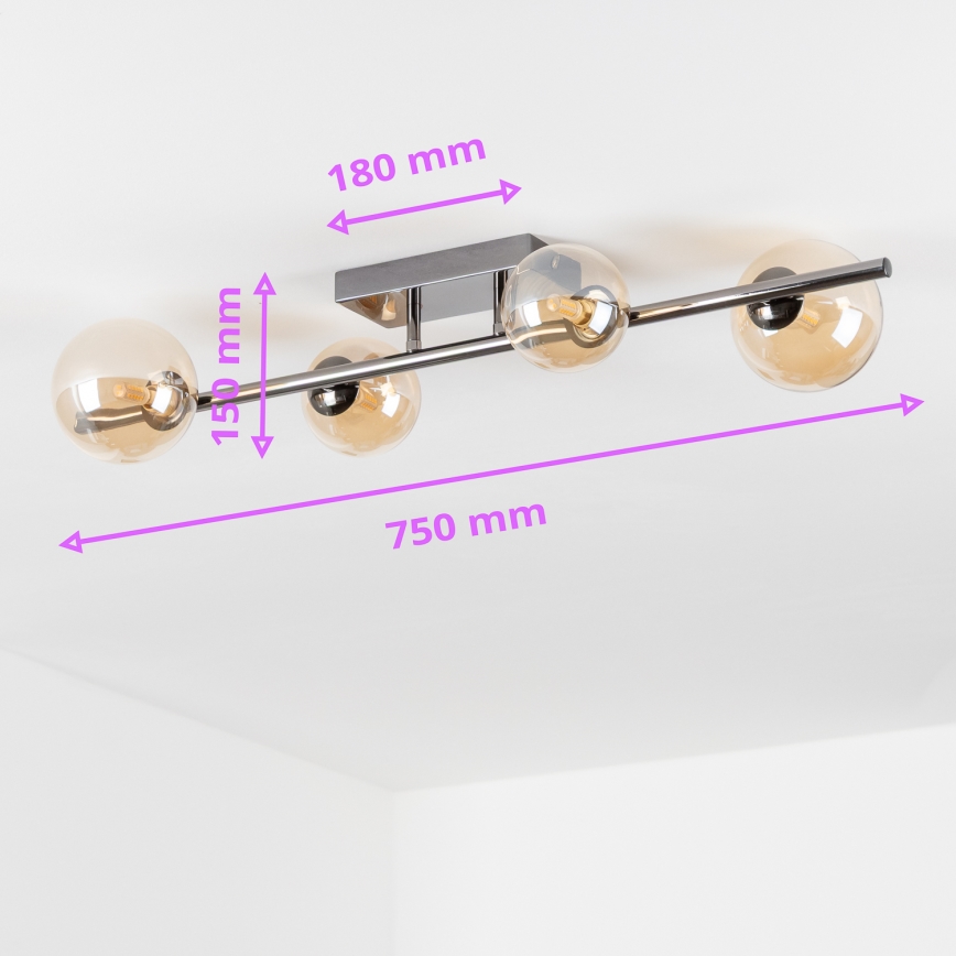 Brilagi - Plafoniera LED MILLA 4xG9/3W/230V nero cromato/oro