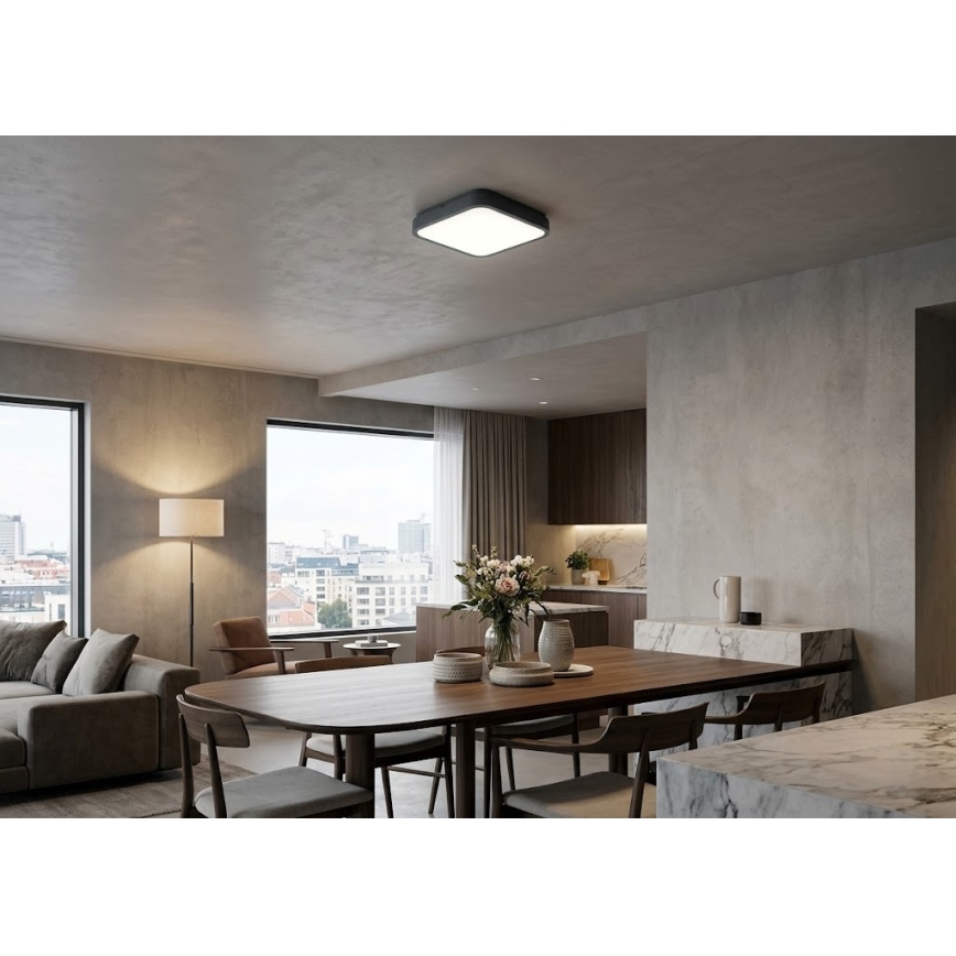 BRILAGI - Plafoniera da bagno ZENNA LED/18W/230V 28,5x28,5 cm IP44 antracite