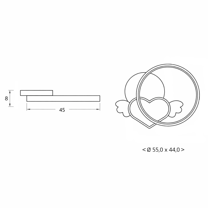 Brilagi - Plafoniera LED per bambini LOVE LED/48W/230V 3000/4500/6000K blu