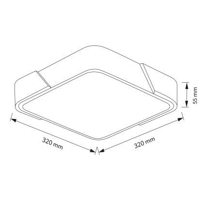 Brilagi - Plafoniera LED PILANA LED/24W/230V rovere/bianco 32x32 cm