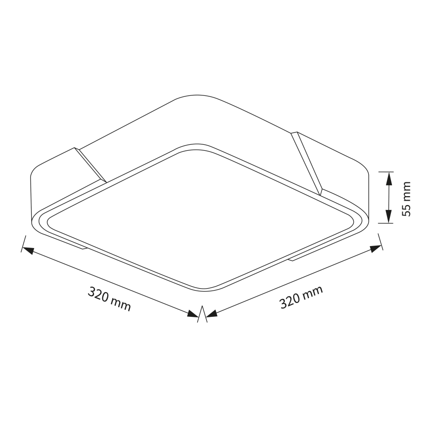 Brilagi - Plafoniera LED PILANA LED/24W/230V rovere/bianco 32x32 cm