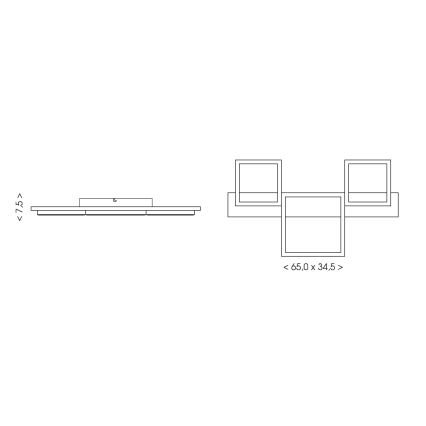 Brilagi - Plafoniera LED PLANK 30W/230V 4000K 34,5x65 cm, legno