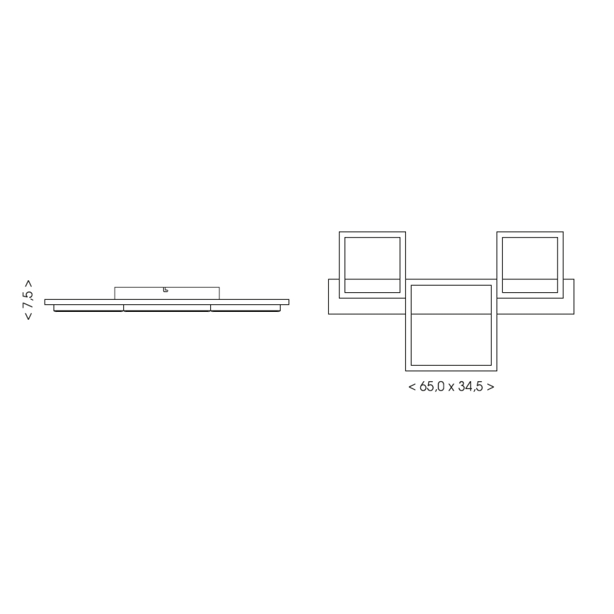 Brilagi - Plafoniera LED PLANK 30W/230V 4000K 34,5x65 cm, legno