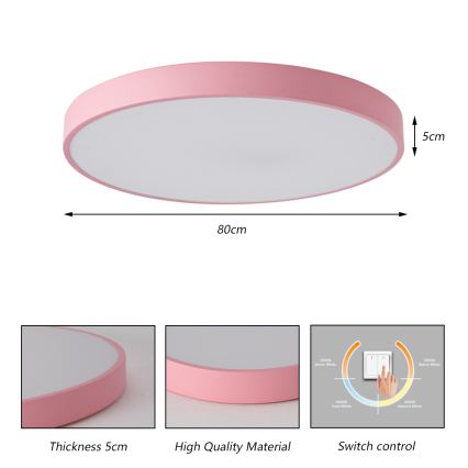 Brilagi - Plafoniera POOL LED/100W/230V 3000/4000/6000K Ø 80 cm rosa