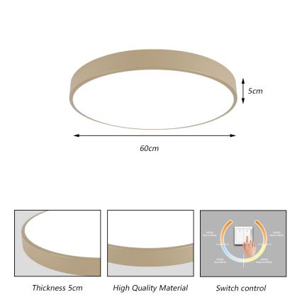 Brilagi - plafoniera LED POOL LED/60W/230V 3000/4500/6000K Ø 60 cm beige