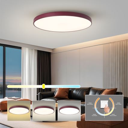 Brilagi - Plafoniera LED POOL LED/100W/230V 3000/4000/6000K Ø 80 cm bordeaux