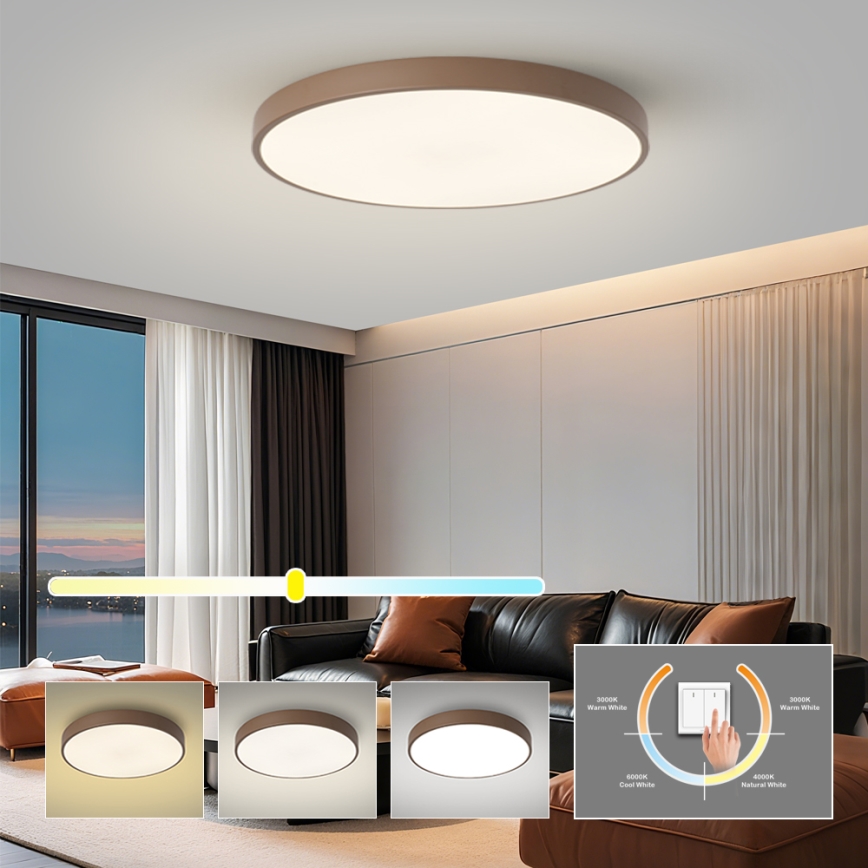 Brilagi - Plafoniera LED POOL LED/100W/230V 3000/4000/6000K Ø 80 cm marrone