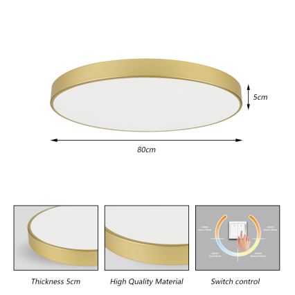 Brilagi - Plafoniera LED POOL LED/100W/230V 3000/4500/6000K diam. 80 cm dorata