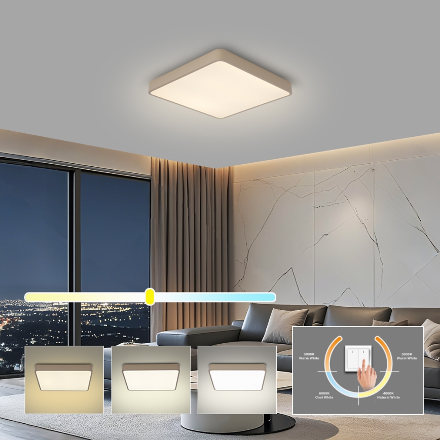Brilagi - Plafoniera LED POOL LED/36W/230V 3000/4000/6000K 40x40 cm beige