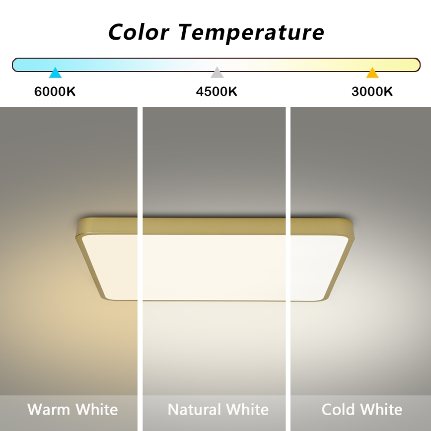 Brilagi - Plafoniera LED POOL LED/36W/230V 3000/4500/6000K 40x40 cm dorata