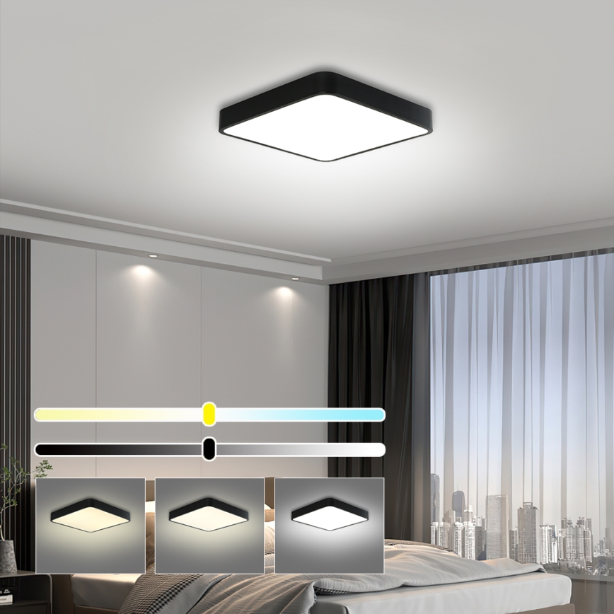 Brilagi - Plafoniera LED POOL LED/36W/230V 3000/4500/6000K 40x40 cm nero