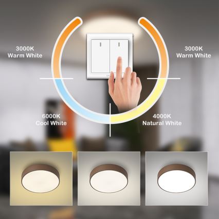 Brilagi - Plafoniera LED POOL/48W/230V 3000/4000/6000K Ø 40 cm, marrone