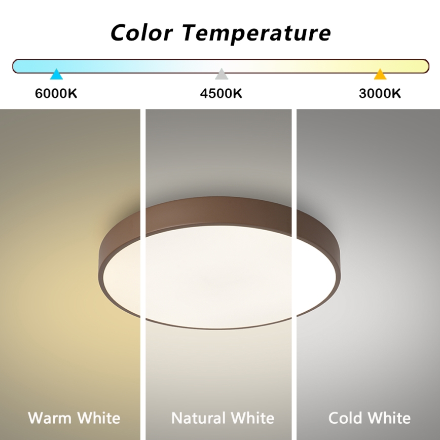 Brilagi - Plafoniera LED POOL/48W/230V 3000/4000/6000K Ø 40 cm, marrone