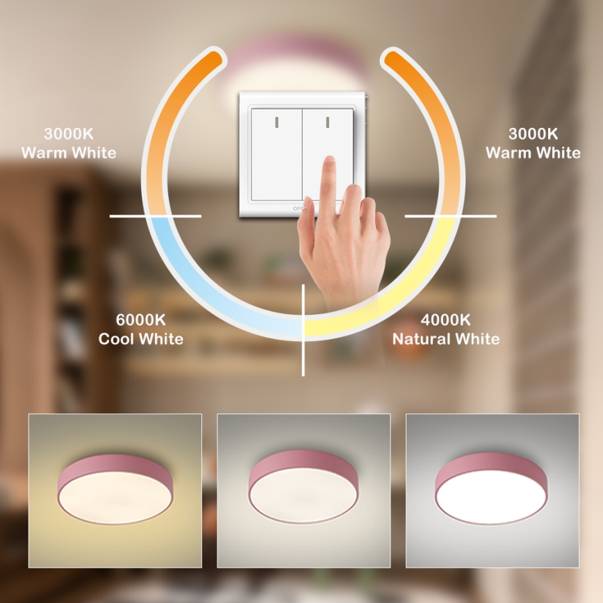 Brilagi - Plafoniera LED POOL/48W/230V 3000/4000/6000K Ø 40 cm rosa