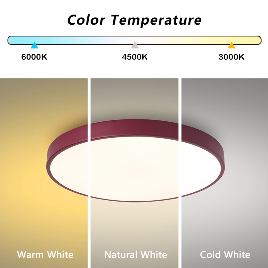 Brilagi - Plafoniera LED POOL LED/60W/230V 3000/4000/6000K Ø 50 cm bordeaux