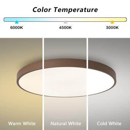 Brilagi - Plafoniera LED POOL, 60W/230V, 3000/4000/6000K, Ø 60 cm, marrone