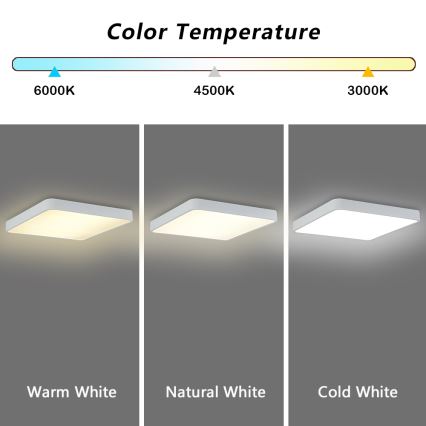 Brilagi - Plafoniera LED POOL SQUARE LED/36W/230V 3000/4500/6000K 40x40 cm bianca