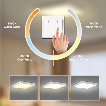 Brilagi - Plafoniera LED POOL SQUARE LED/36W/230V 3000/4500/6000K 40x40 cm bianca
