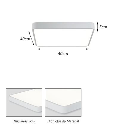 Brilagi - Plafoniera LED POOL SQUARE LED/36W/230V 3000/4500/6000K 40x40 cm bianca