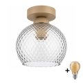 BRILAGI - Plafoniera LED RETRO GLASS 1xE27/60W/230V Ø 18 cm beige/grigio fumé