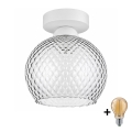 BRILAGI - plafoniera LED RETRO GLASS 1xE27/60W/230V Ø 18 cm bianco/grigio fumé