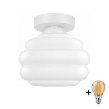BRILAGI - Plafoniera LED RETRO GLASS 1xE27/60W/230V Ø 20 cm bianco/bianco