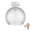 BRILAGI - plafoniera LED RETRO GLASS 1xE27/60W/230V Ø 25 cm bianco/grigio fumé
