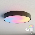 Brilagi - Plafoniera LED RGBW dimmerabile CLARE 4xE27/9W/230V 2700-6500K Ø 50 cm Wi-Fi nera
