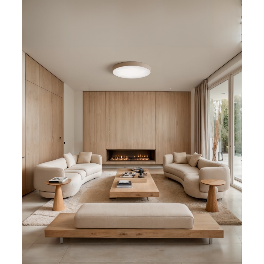 Brilagi - Plafoniera da soffitto LED RGBW dimmerabile CLARE 5xE27/9W/230V 2700-6500K Ø 60 cm Wi-Fi beige