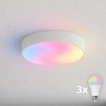 Brilagi - Plafoniera LED RGBW dimmerabile per bagno CLARE 3xE27/9W/230V 2700-6500K Ø 40 cm IP54 Wi-Fi bianca