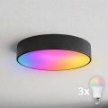Brilagi - Plafoniera LED RGBW dimmerabile per bagno CLARE 3xE27/9W/230V 2700-6500K Ø 40 cm IP54 Wi‑Fi nero