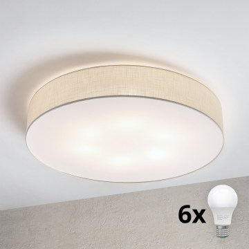 Brilagi - Plafoniera LED SIRIJA 6xE27/15W/230V Ø 80 cm crema