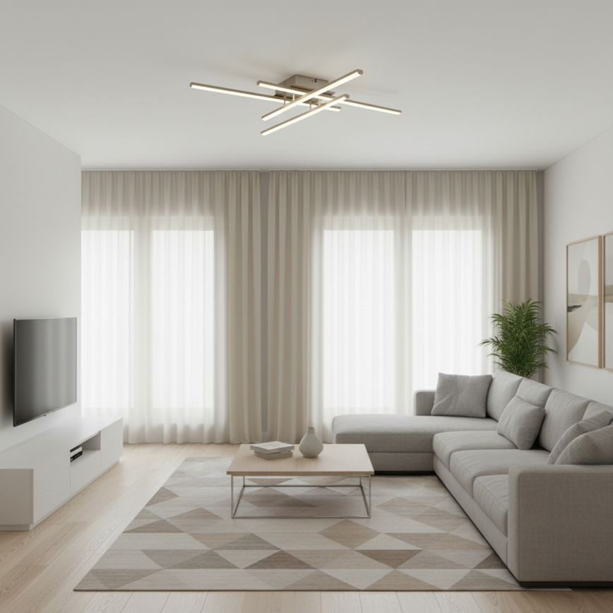 Brilagi - Plafoniera LED STRIPES LED/37W/230V 68x68 cm argento