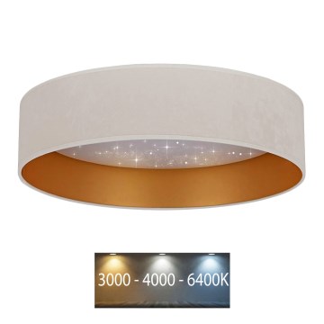 Brilagi - Plafoniera LED VELVET STAR LED/24W/230V d. 40 cm 3000K/4000K/6400K cremoso/oro
