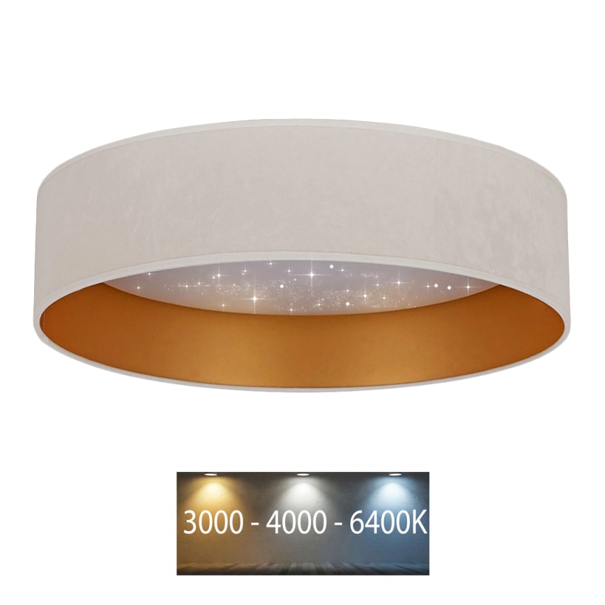 Brilagi - Plafoniera LED VELVET STAR LED/24W/230V d. 40 cm 3000K/4000K/6400K cremoso/oro