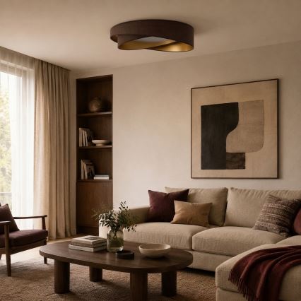 BRILAGI - Plafoniera LED VELVET TWIST LED/24W/230V 4000K Ø 55 cm marrone/oro